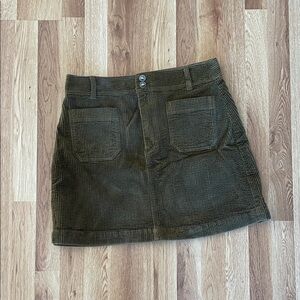 Madewell Olive Corduroy Mini Skirt